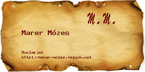 Marer Mózes névjegykártya